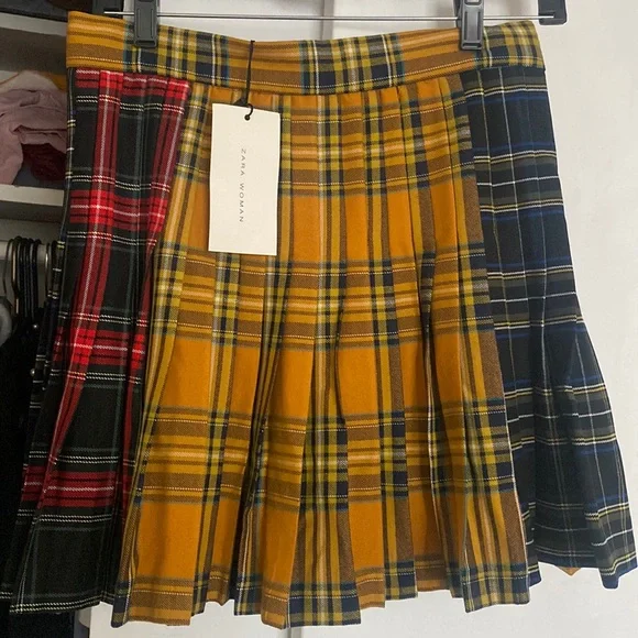 Zara plaid skirt size S multi color